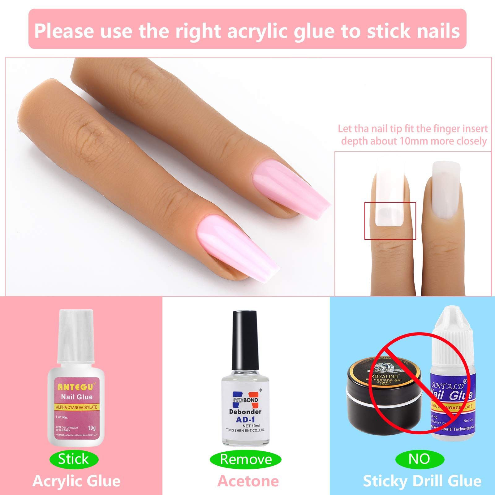Silicone Practice Fingers for Acrylic Nails view 4