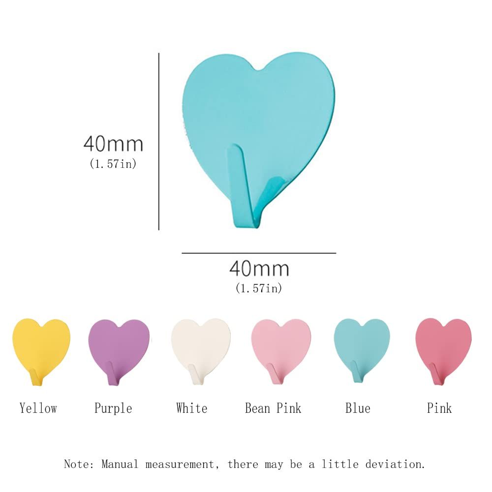 12 Pack Heart Shaped Decorative Wall Hooks view 2