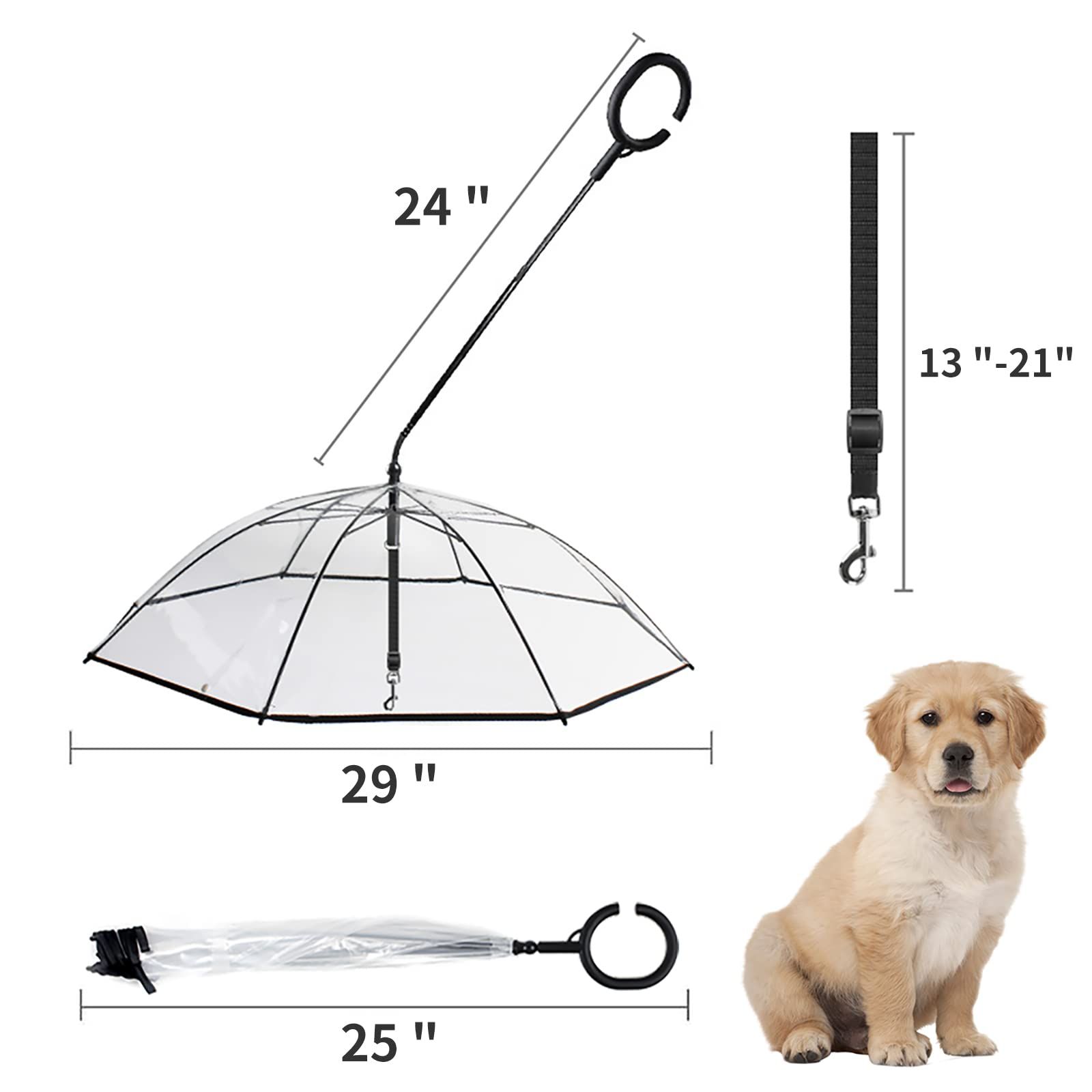 Umbrella for Small Dogs, Pet Umbrella for Dogs in Rainy Day with Adjustable view 5