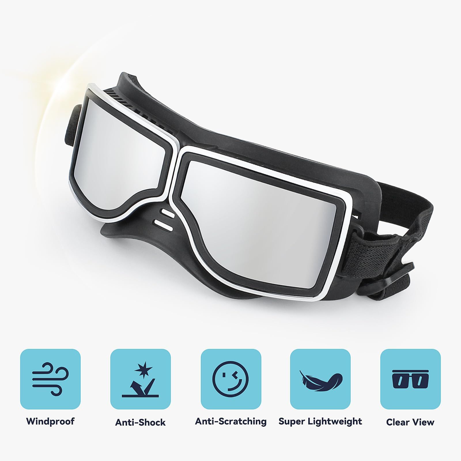 Dog Goggles Large Breed, Dog Sunglasses Medium Breed UV Protection Glasses for view 3