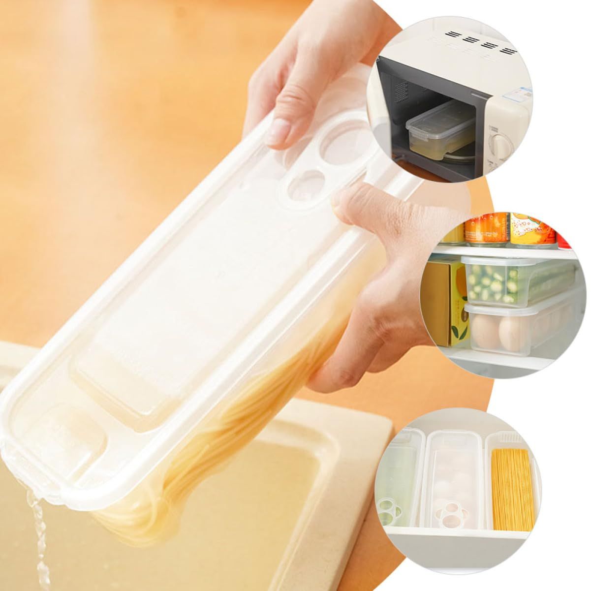 2pcs Microwave Pasta Pot Cereal Food Storage Container Food Containers view 5