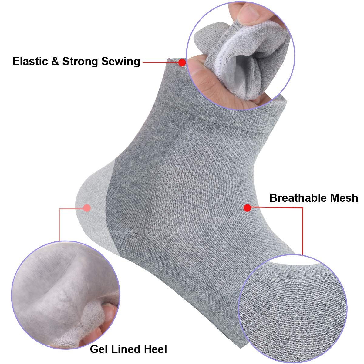 Vented Moisturizing Gel Heel Socks view 2