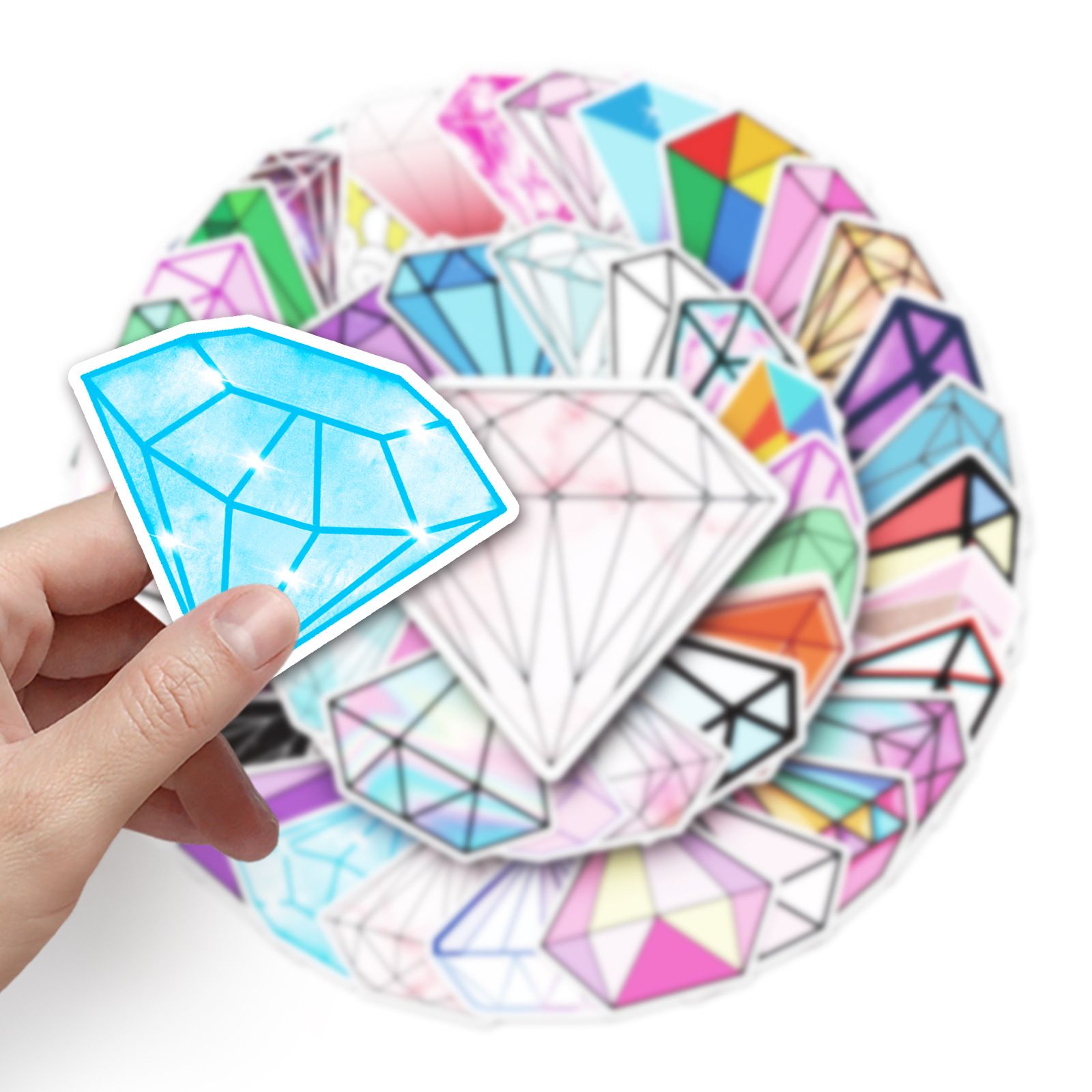 Diamond Stickers 50 Pack Cute Crystal Water Bottles Stickers-Waterproof view 2