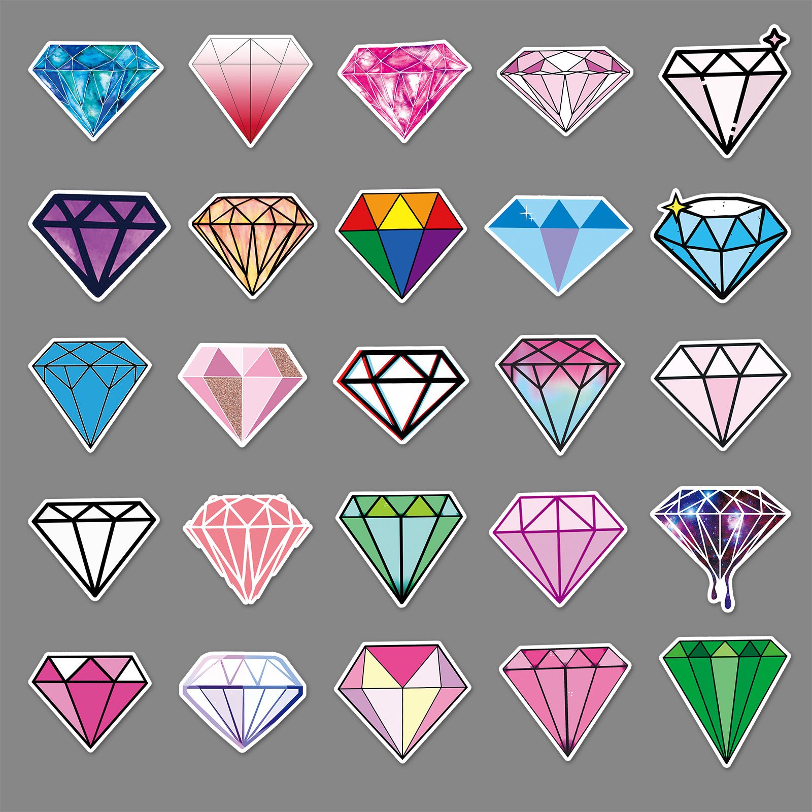 Diamond Stickers 50 Pack Cute Crystal Water Bottles Stickers-Waterproof view 3