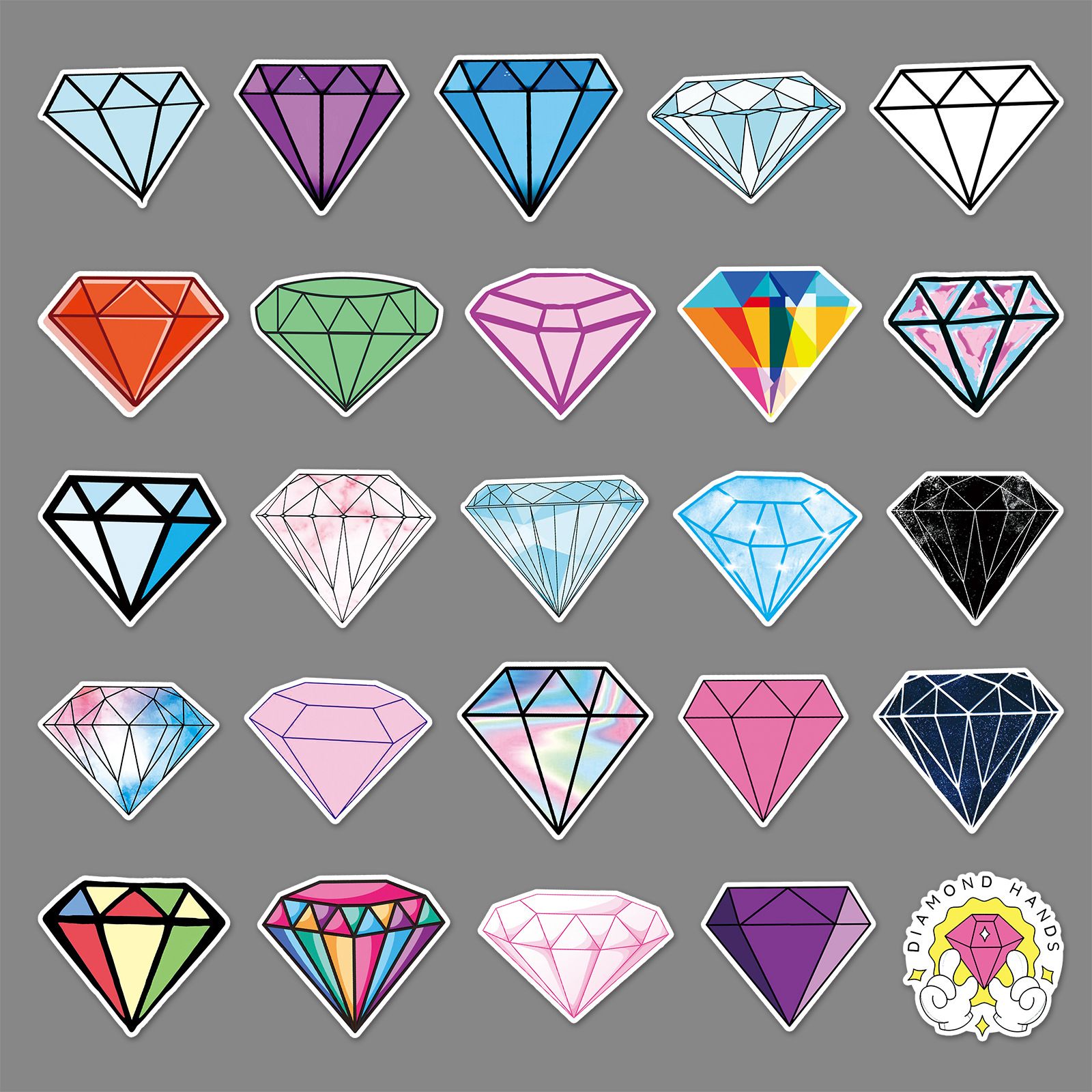 Diamond Stickers 50 Pack Cute Crystal Water Bottles Stickers-Waterproof view 4