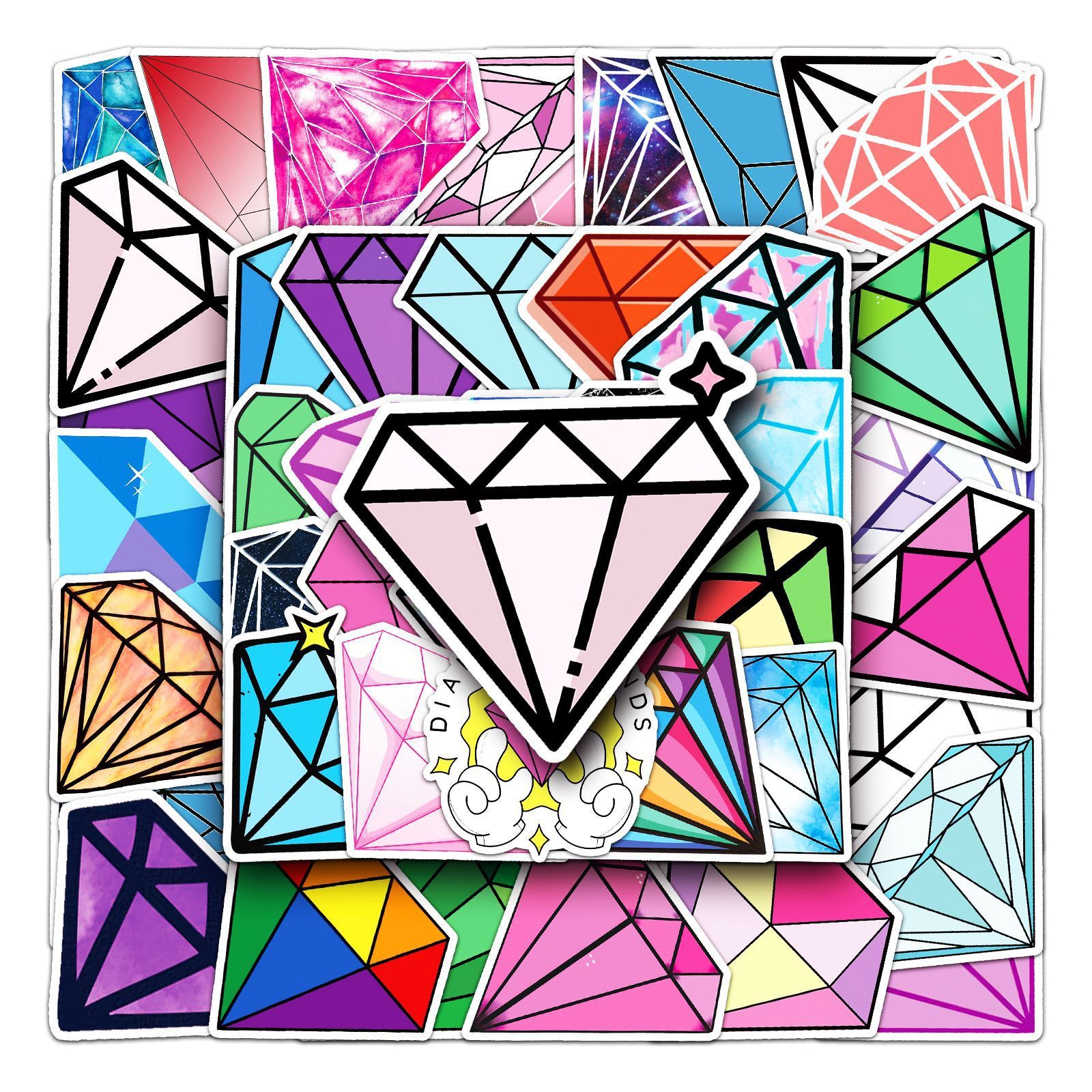 Diamond Stickers 50 Pack Cute Crystal Water Bottles Stickers-Waterproof view 5