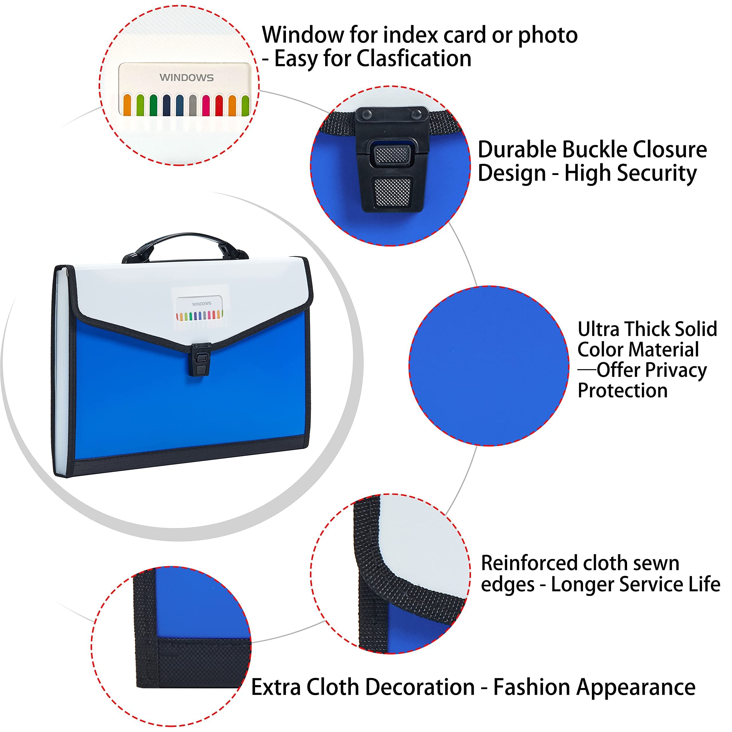 13-Pockets Expanding File Folder with Handle view 3