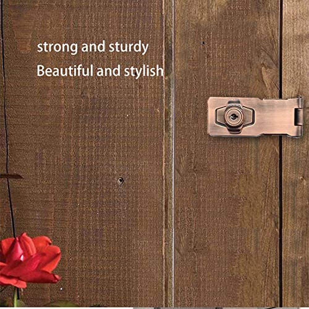 2 Packs Keyed Hasp Locks Twist Knob Keyed Locking Hasp for Small Doors view 3
