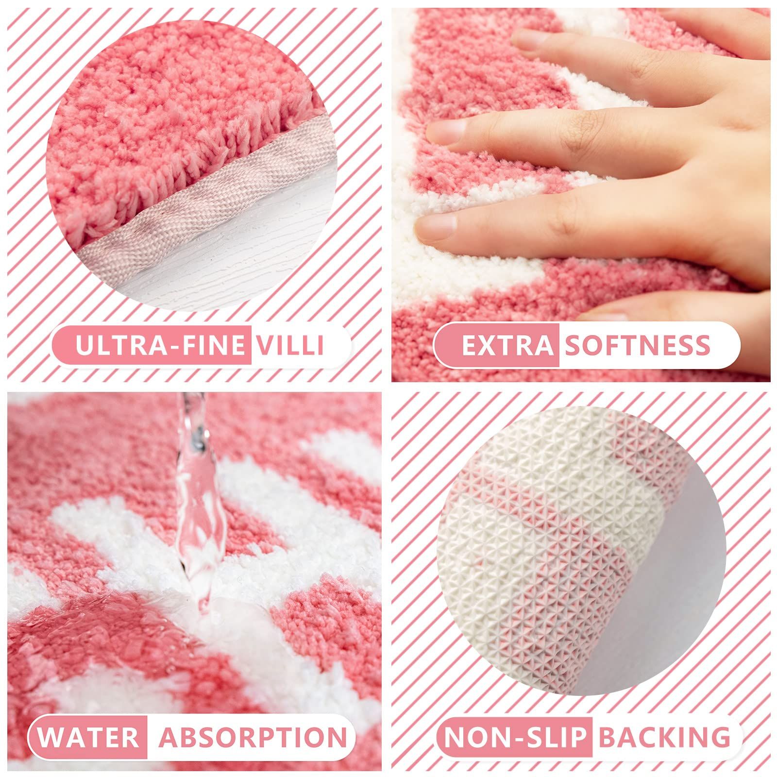 Funny Cute Chill Pill Bath Mat Small Pink Bathroom Rugs Bathroom Decor view 5