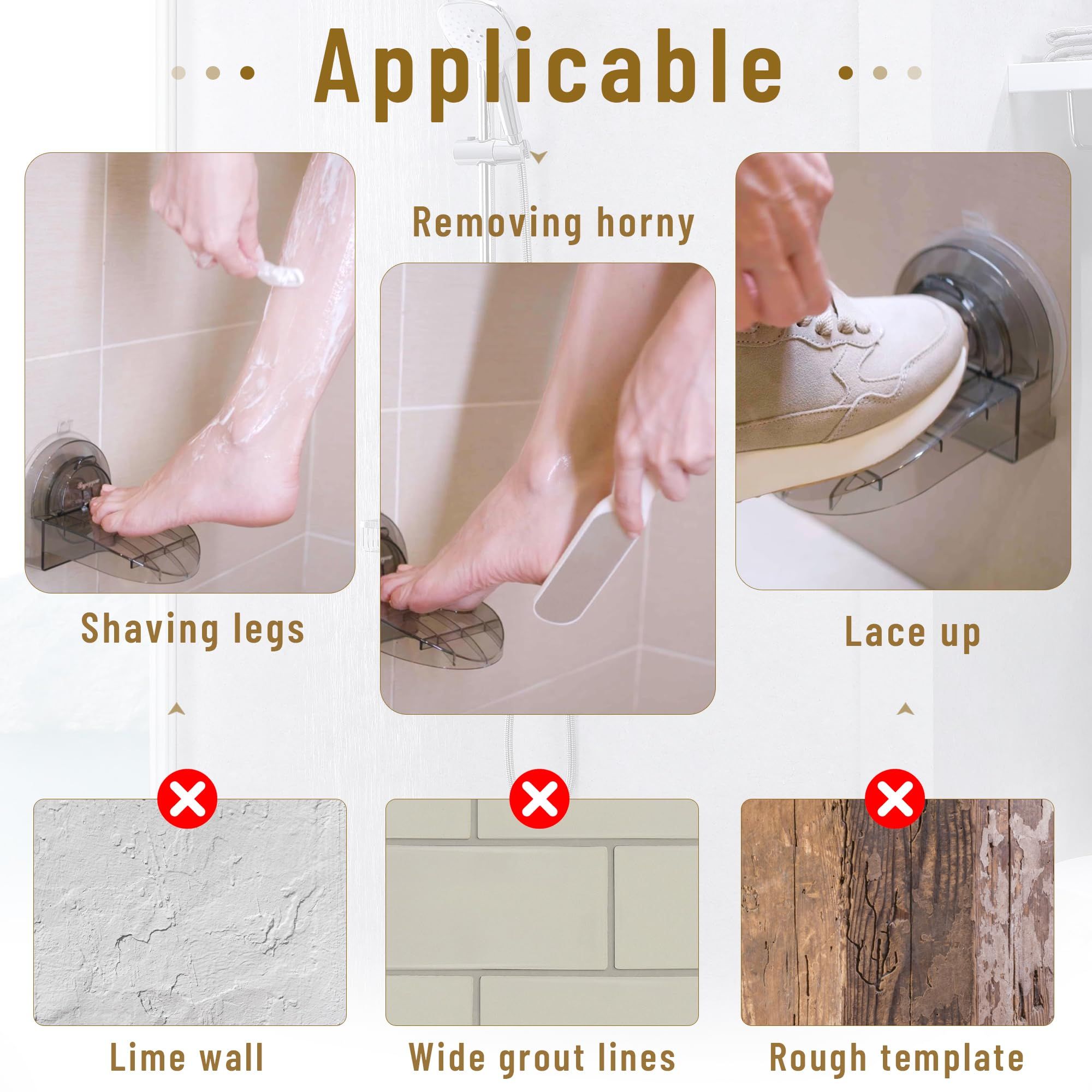 Shower Foot Rest for Shaving Legs view 2