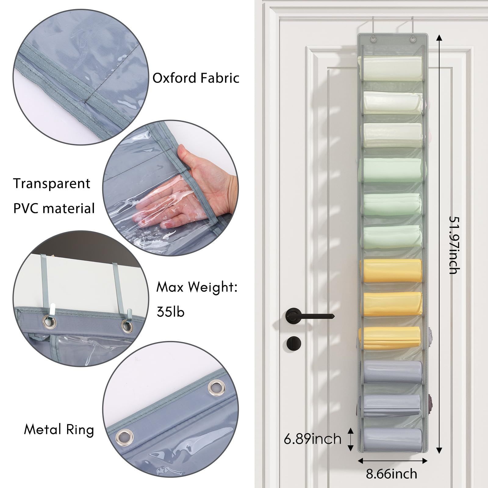 Legging Storage Bag Storage Hanger Closet Organization Holds 24 Leggings or Shirts view 3