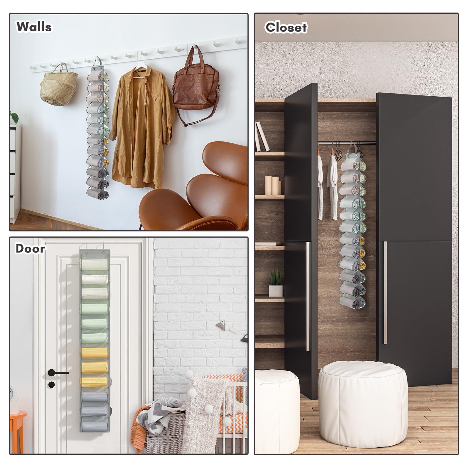 Legging Storage Bag Storage Hanger Closet Organization Holds 24 Leggings or Shirts view 4