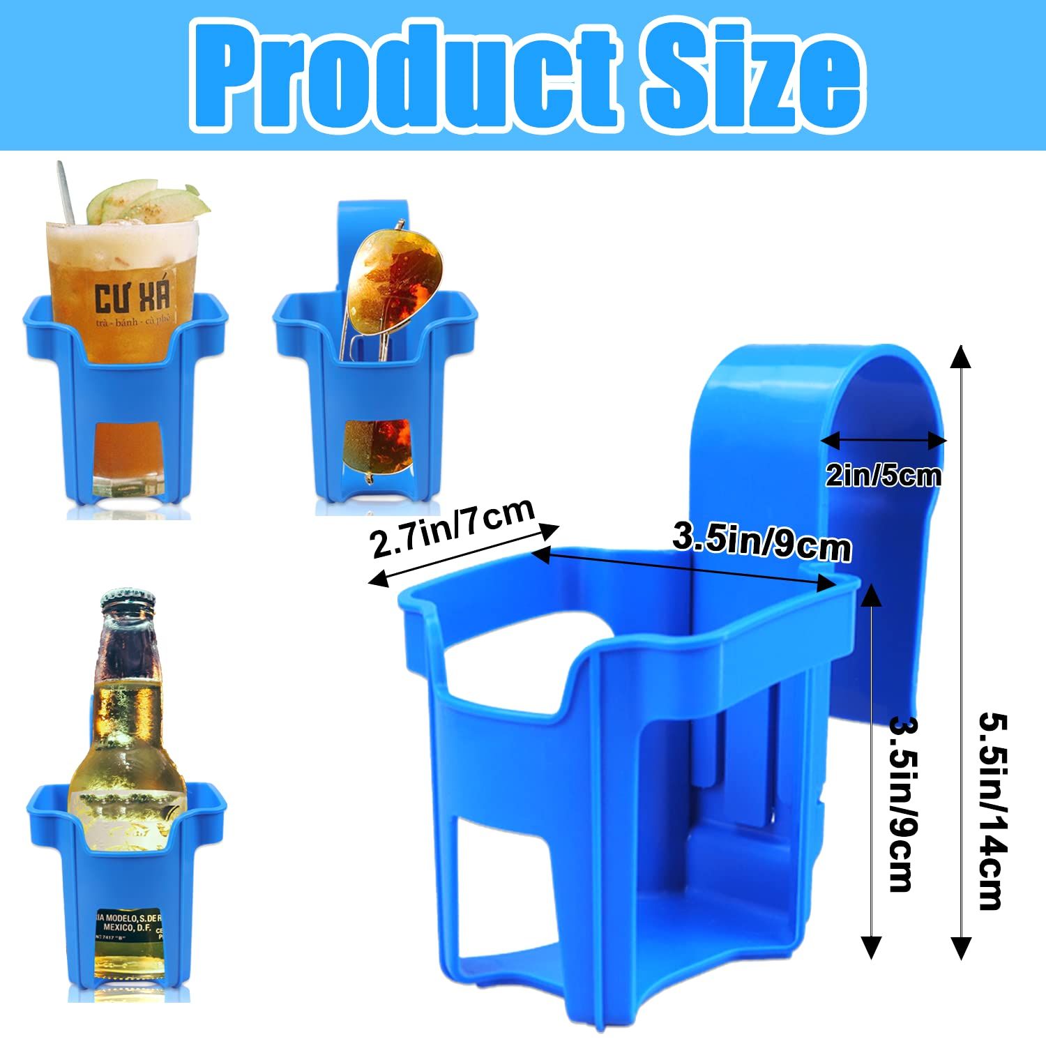 4Pcs Poolside Cup Holders for Above Ground Pools view 5