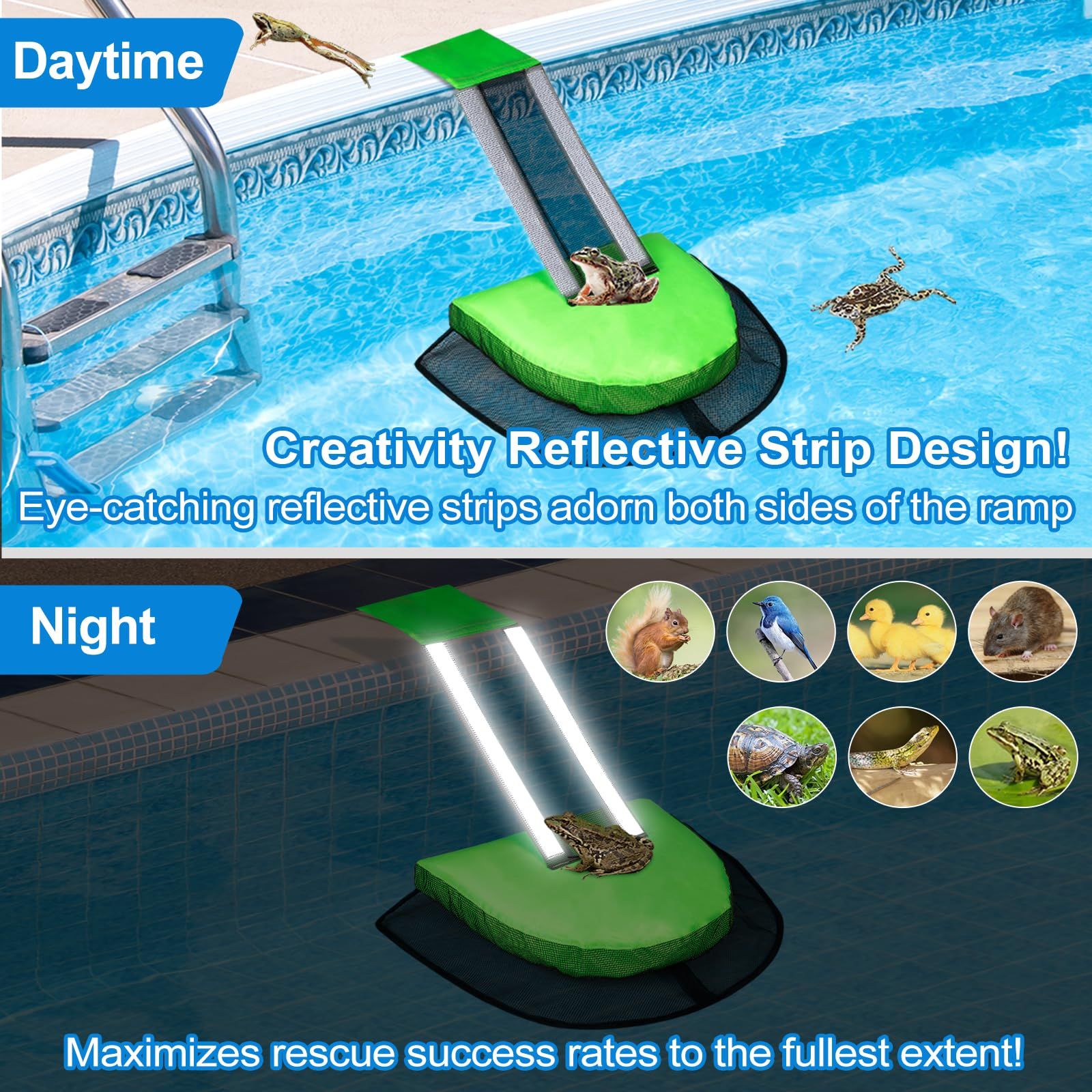 Pool Animal Escape Ramp Frog Saver Pads Ladder for Swimming Pools Lily for view 2