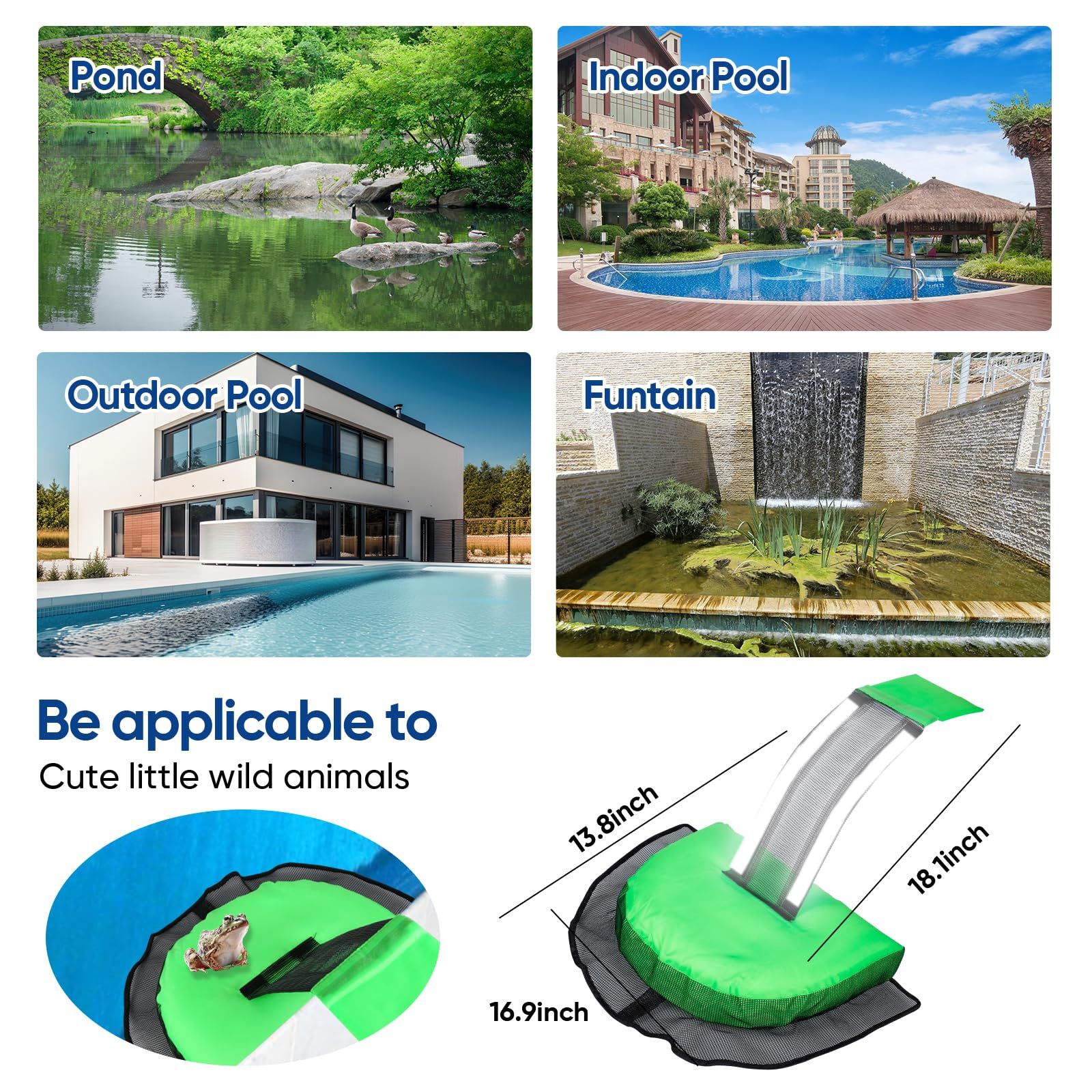 Pool Animal Escape Ramp Frog Saver Pads Ladder for Swimming Pools Lily for view 5