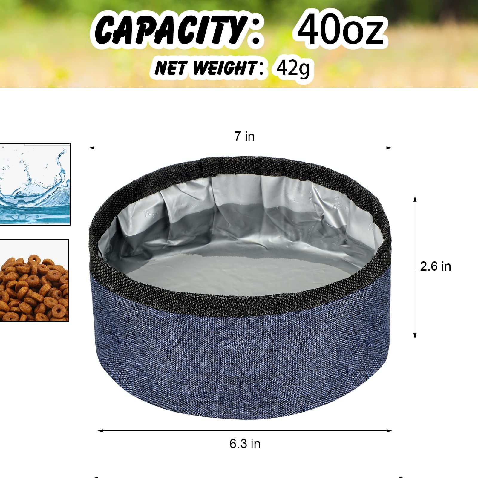 2 Pack Portable Dog Bowls Foldable Travel Dog Dish Portable Dog Water Bowl view 4