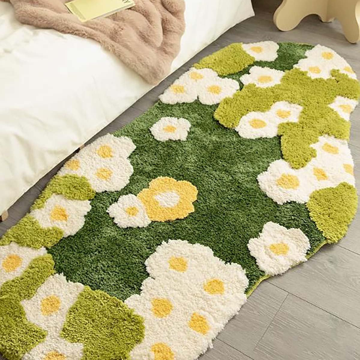 3D Stereo Irregular Rug Flowers Grass Moss Rug for Living Room Bedroom Home view 2