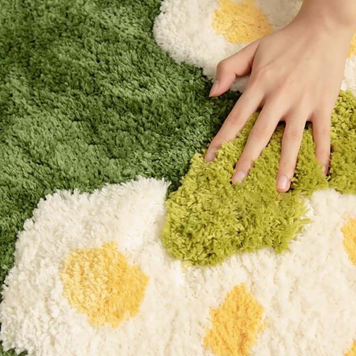 3D Stereo Irregular Rug Flowers Grass Moss Rug for Living Room Bedroom Home view 4