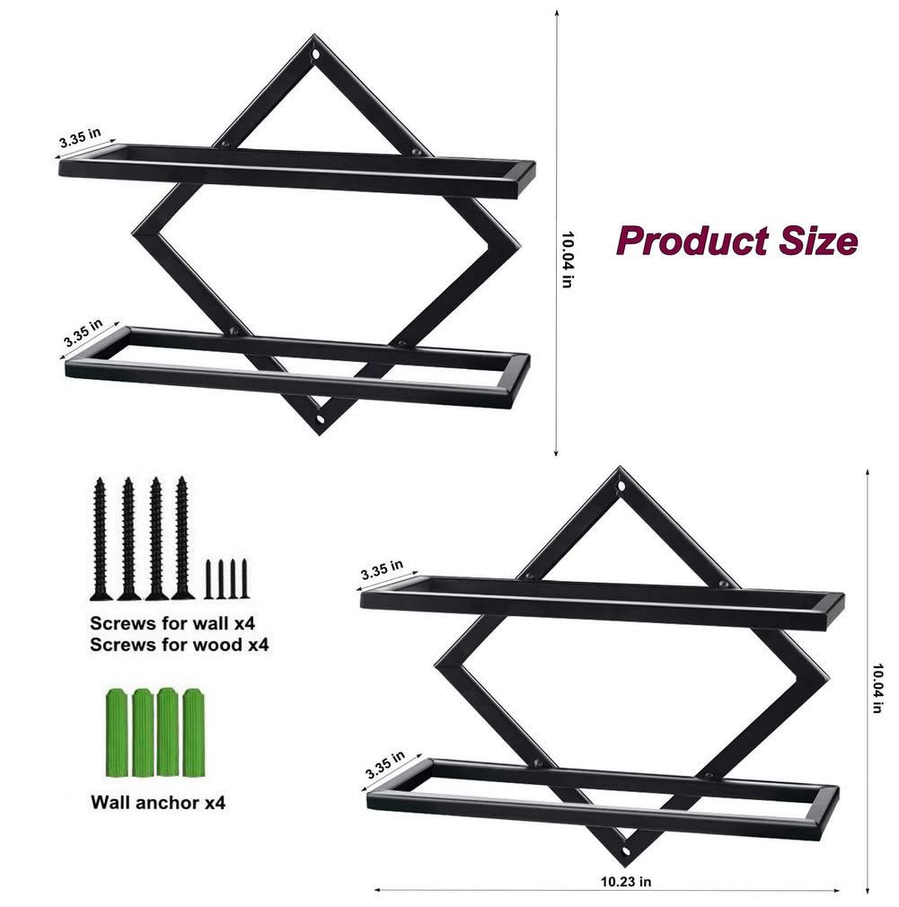 2Pcs Metal Wall Mounted Wine Rack Hanging Wine Bottle Holder Wall Organizer view 5