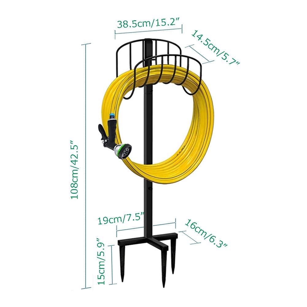 Garden Hose Holder Hanger Storage Reel Freestanding Metal Water Hose Stand view 3