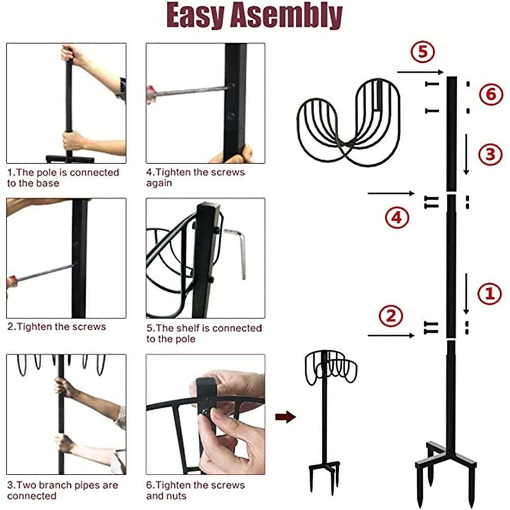 Garden Hose Holder Hanger Storage Reel Freestanding Metal Water Hose Stand view 4