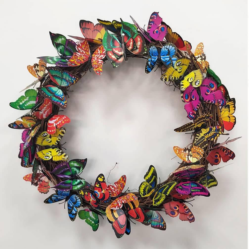 Butterflies Wreath Artificial Spring Wreath Front Door Wreath Butterfles view 2