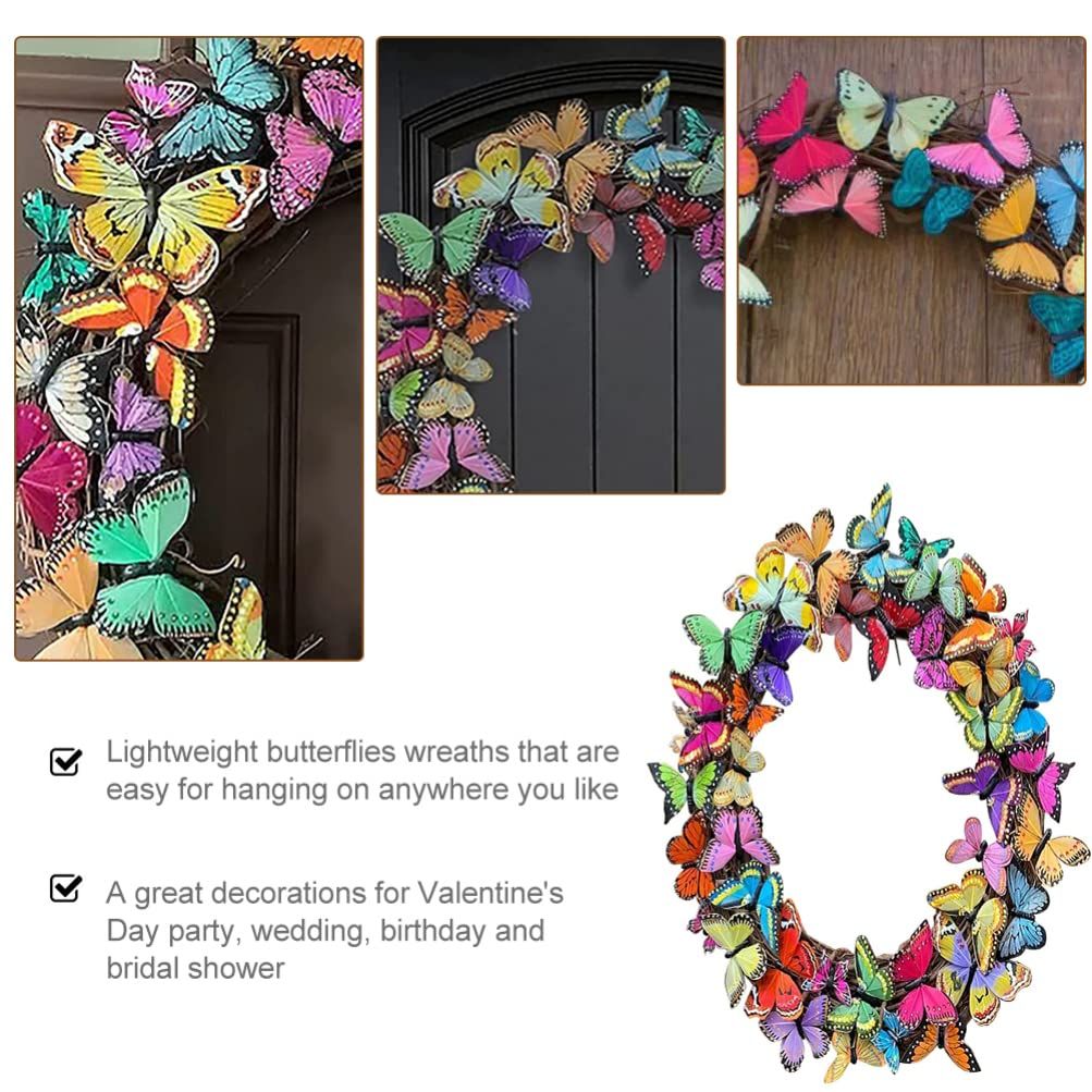 Butterflies Wreath Artificial Spring Wreath Front Door Wreath Butterfles view 5