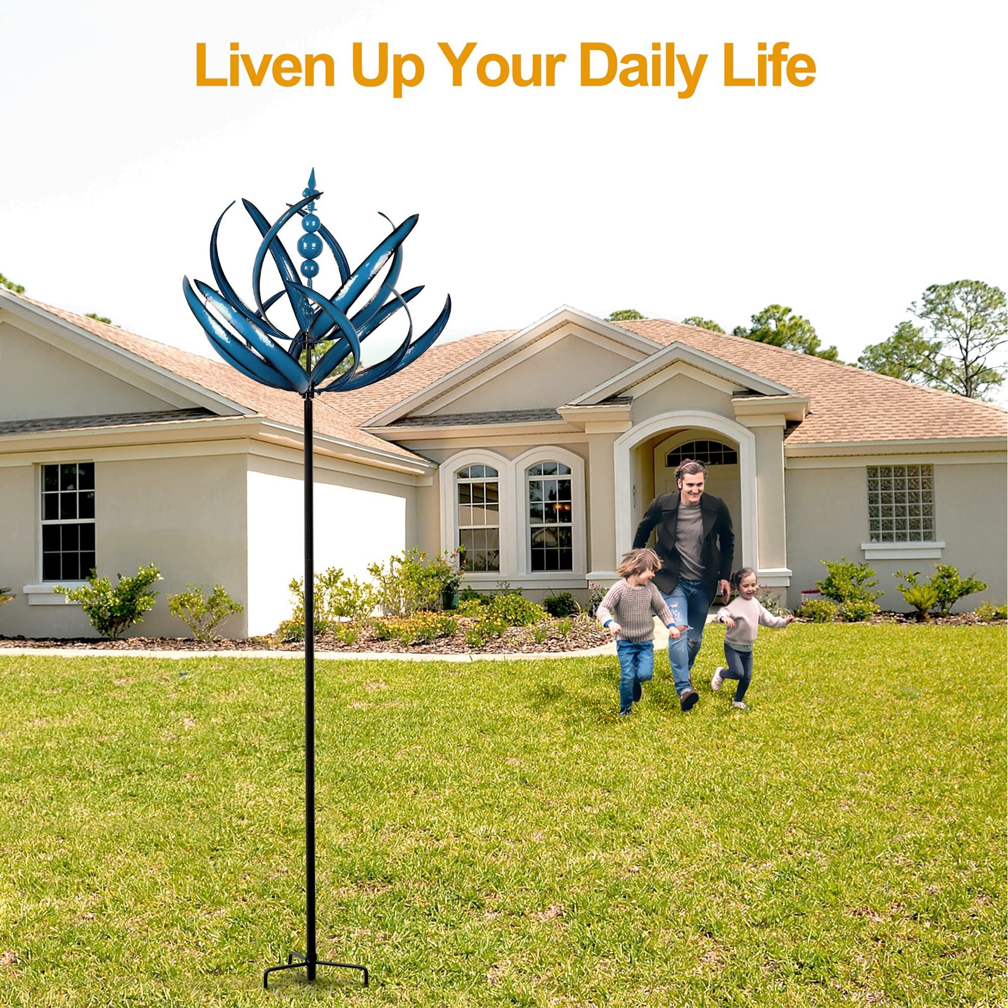 Wind Spinner for Yard and Garden - Large Metal Kinetic Wind Sculptures view 3