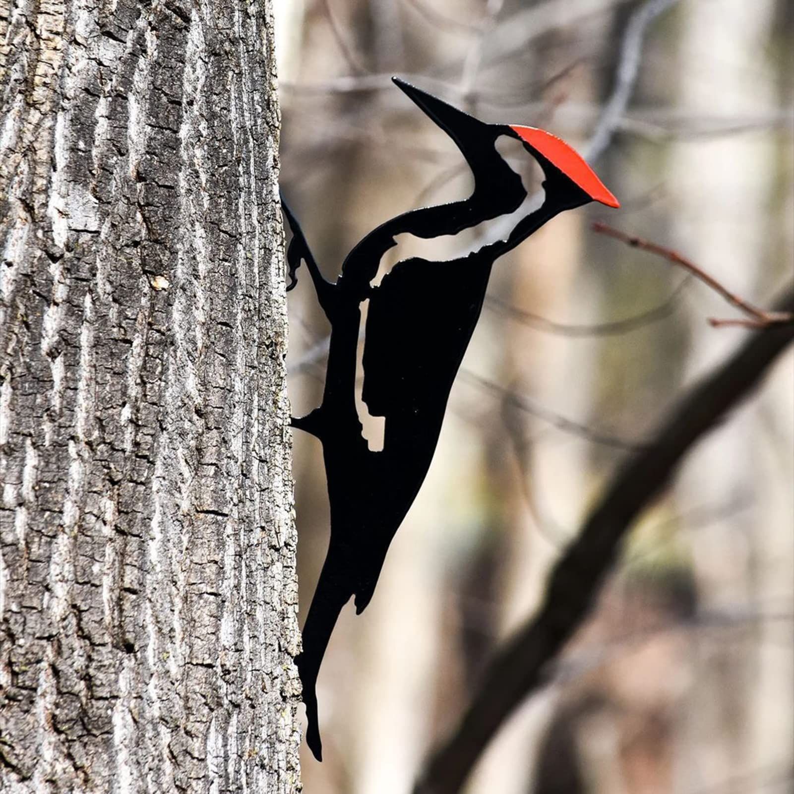 Woodpecker Silhouette Statue for Tree view 2