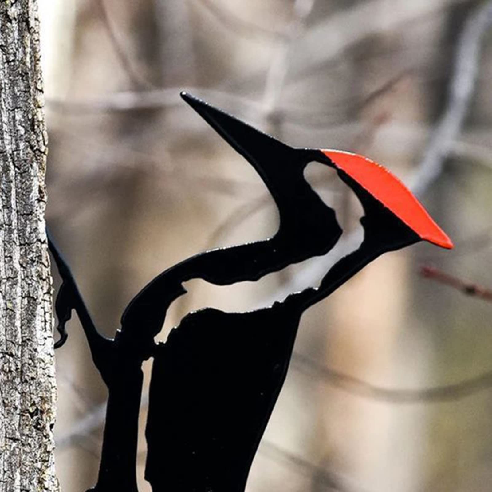 Woodpecker Silhouette Statue for Tree view 4