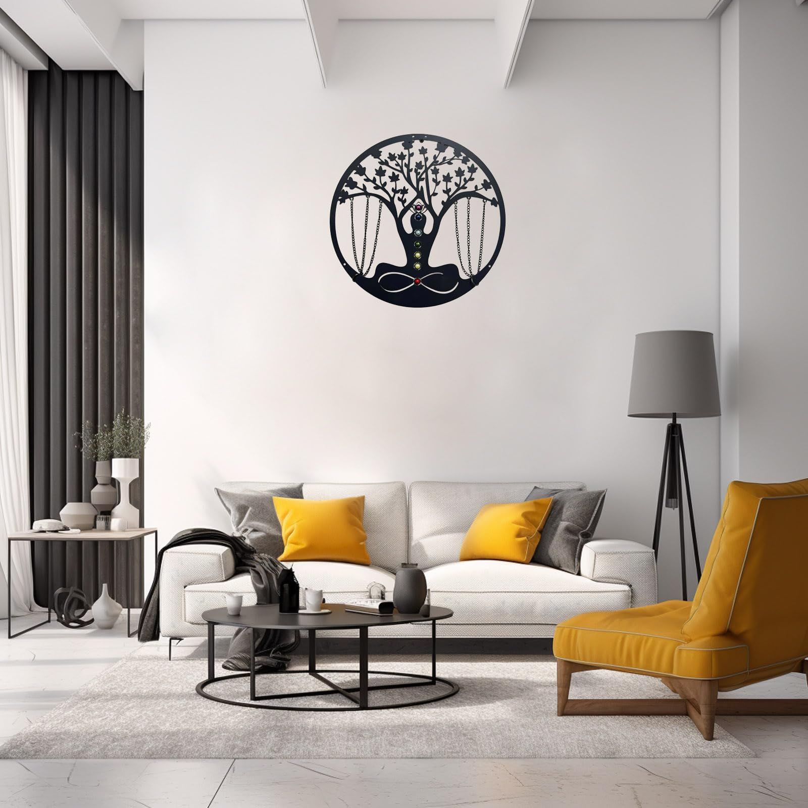 Elegant Tree of Life Metal Wall Decor: Inspire Your Yoga and Meditation Space view 4