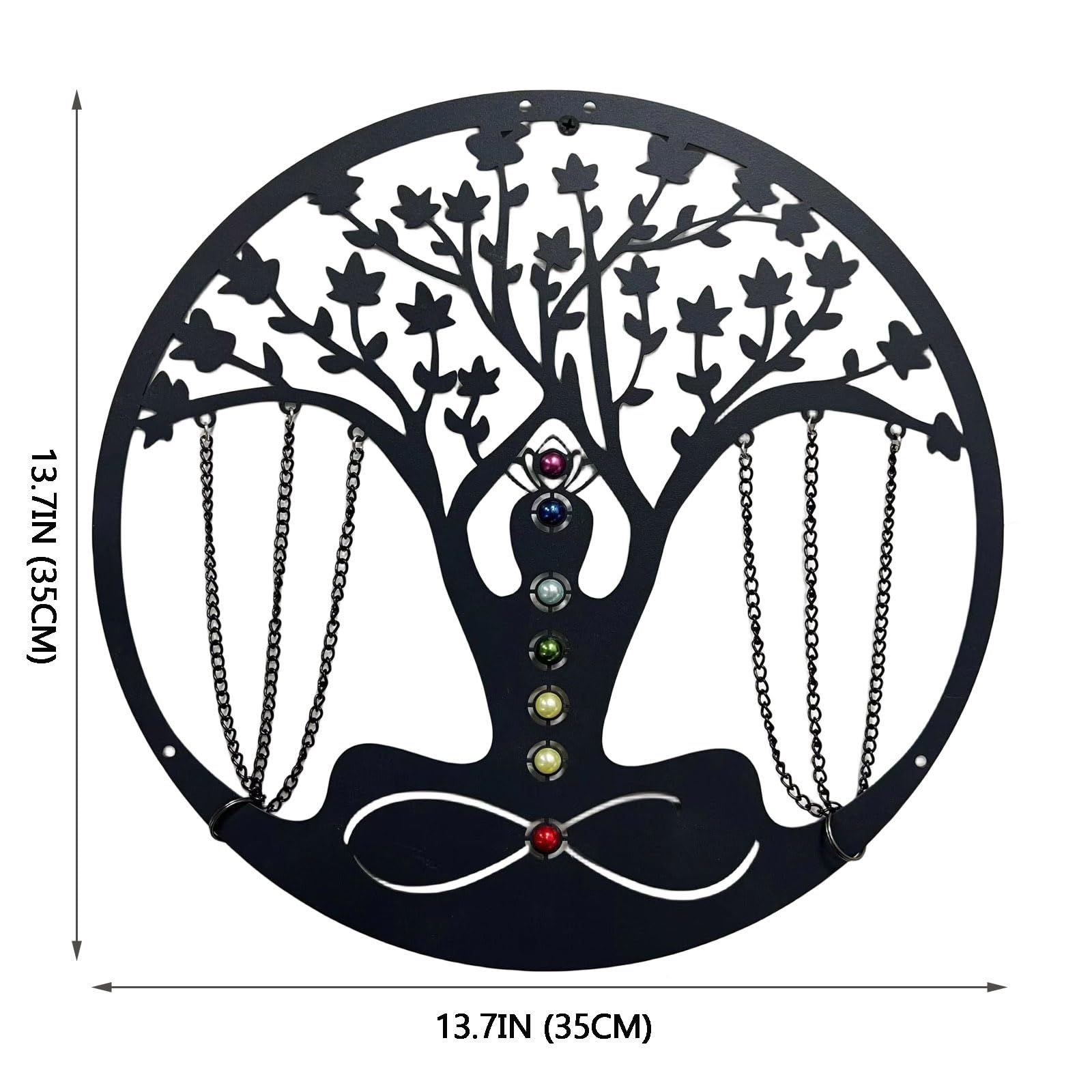 Elegant Tree of Life Metal Wall Decor: Inspire Your Yoga and Meditation Space view 5