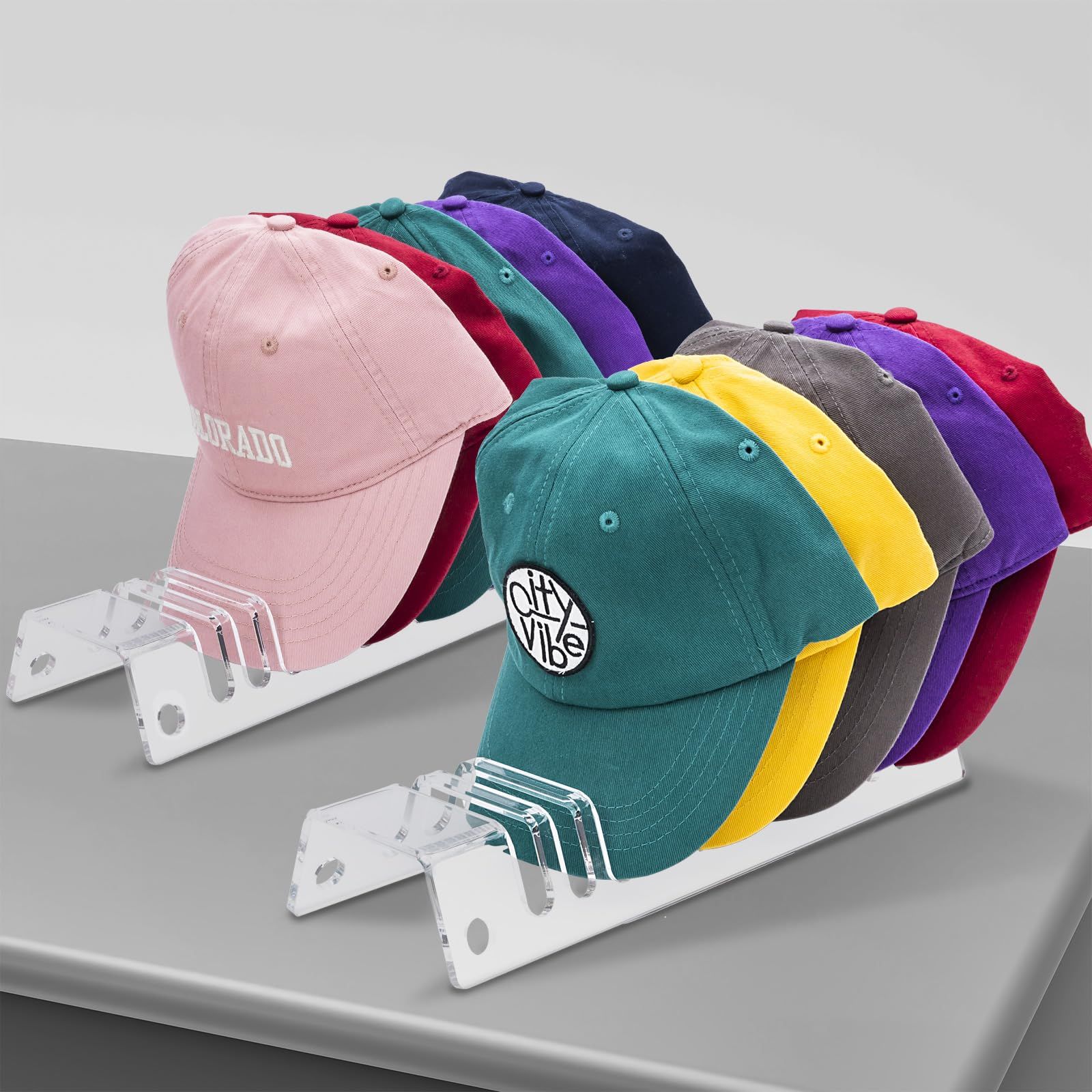 Acrylic Hat storage for Baseball Caps 2 Pack-Hat Holder for 24 Baseball Caps view 4