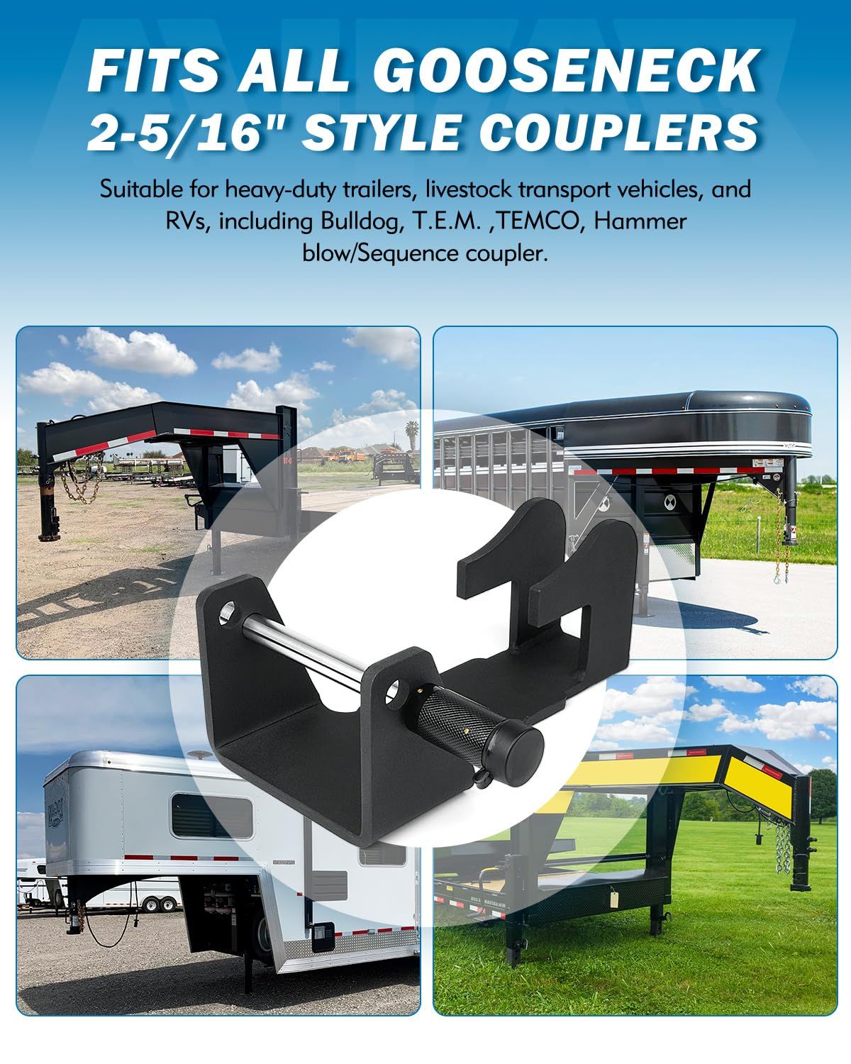 Heavy-Duty Gooseneck Trailer Lock view 3