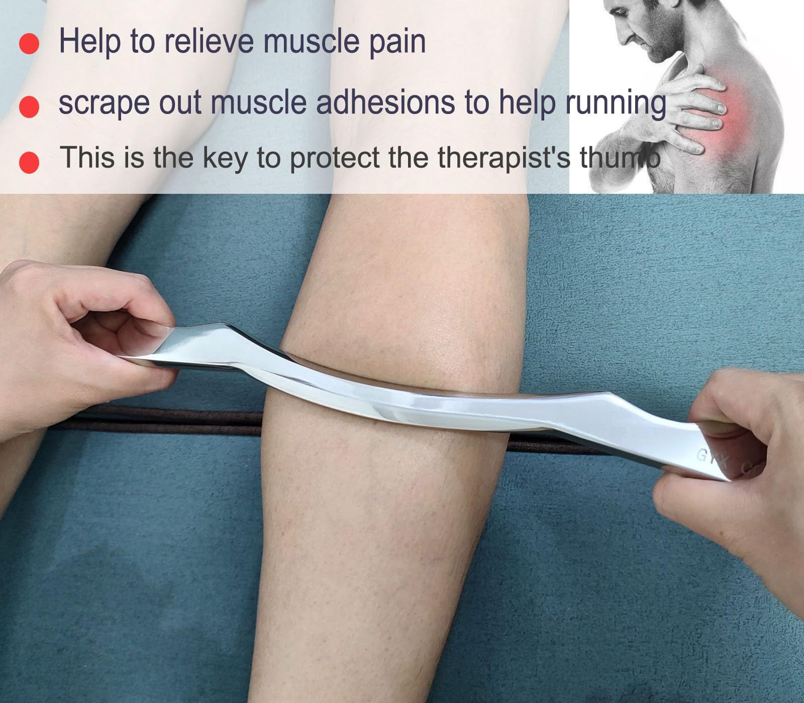 Stainless Steel Gua sha Scraping Massage Tool Tools Great Soft Tissue view 2