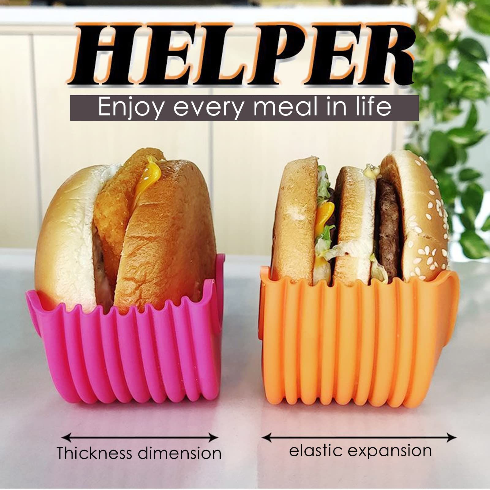 Retractable Reusable Hamburger Sandwich Burger Holders Fixed Box Clip Rack view 5