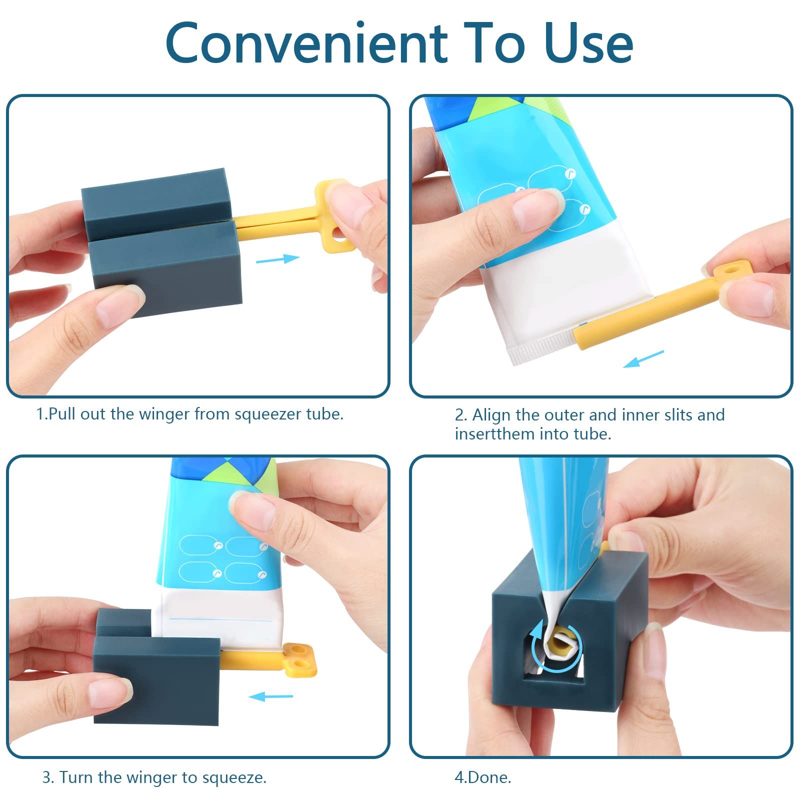 Rolling Toothpaste Squeezer Set of 4 Standing Toothpaste Holder Bathroom view 3