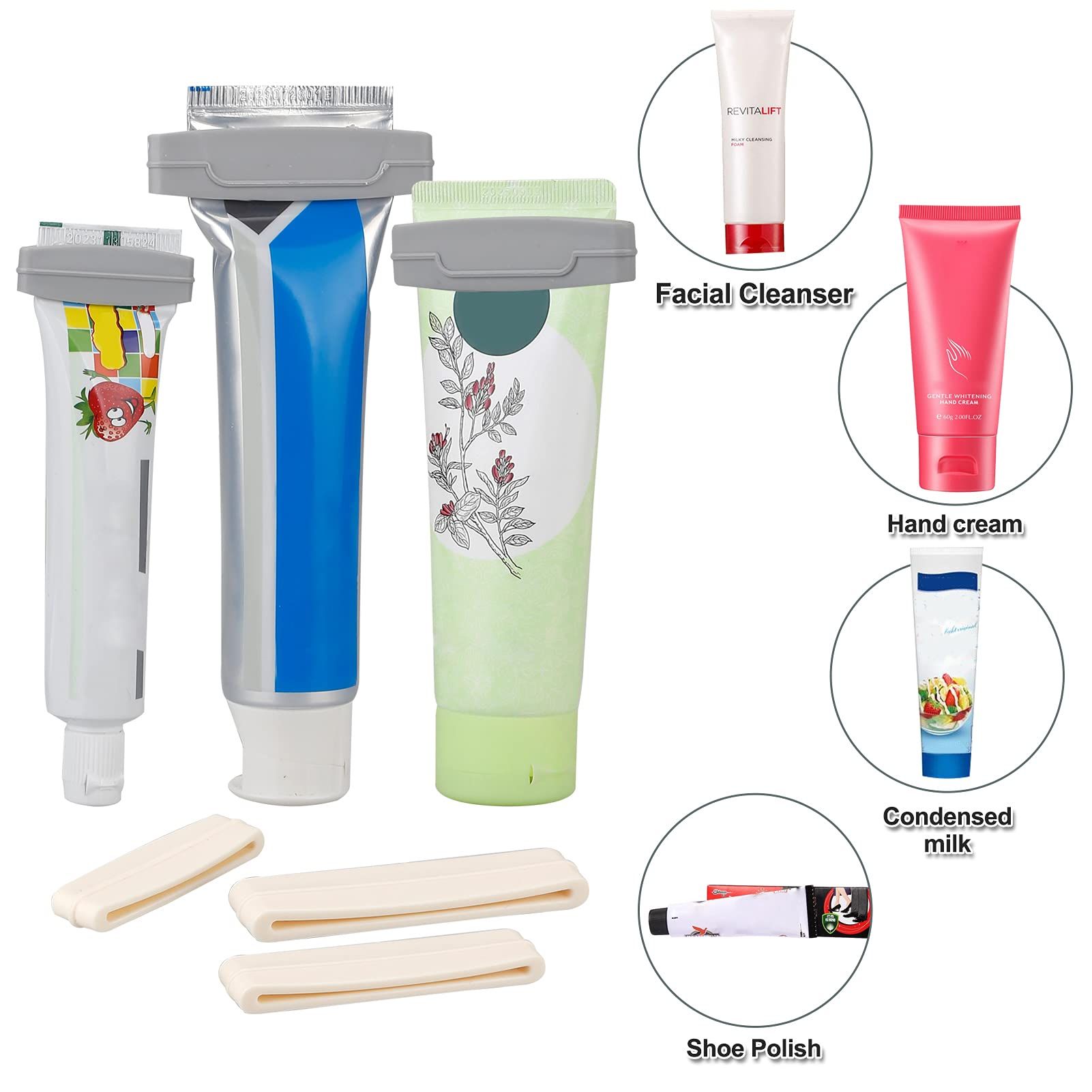 6pcs Toothpaste Tube Squeezer Dispenser 3 Sizes Plastic Rolling Toothpaste view 4