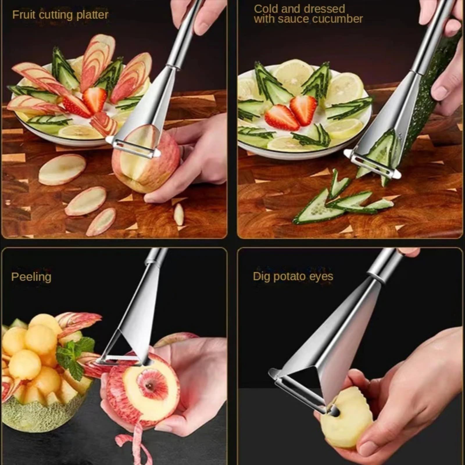 Fruit Carving Knife, Stainless Steel Fruit & Vegetable Cutter Knife view 2
