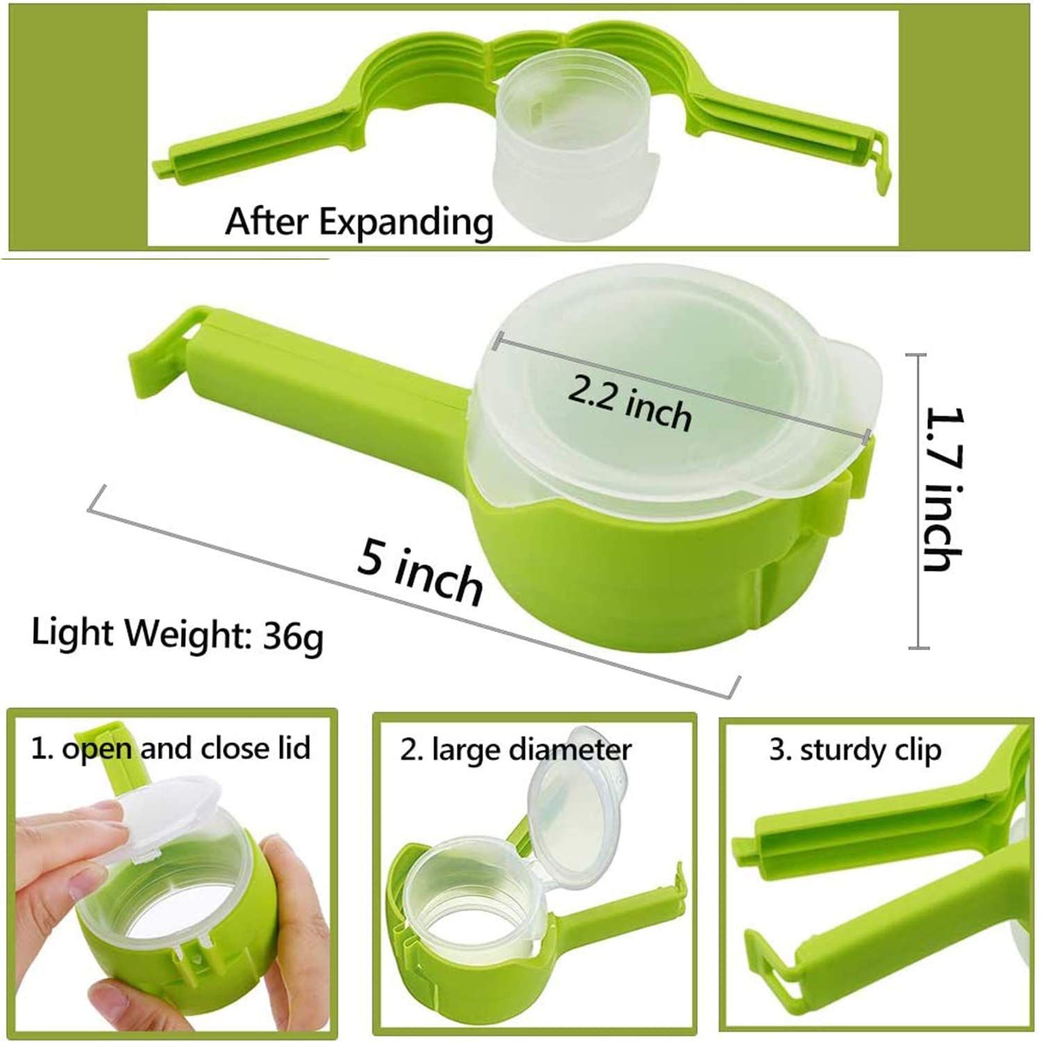 Bag Clips for Food Set - 4pk Food Clips to Seal Pour Food Storage Bag Clip view 2