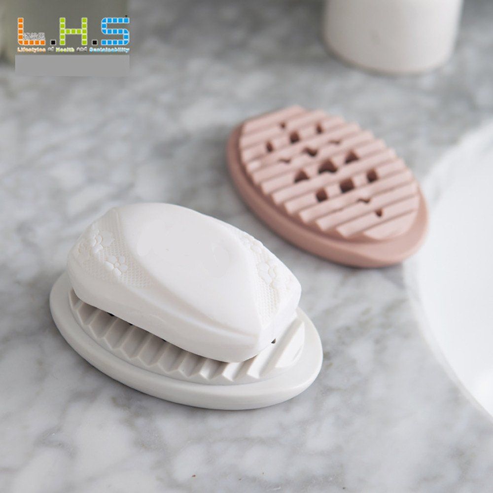 Soap Box Dish Container Travel Bathroom Silica Gel Brush Soap Case Holder Sink view 3