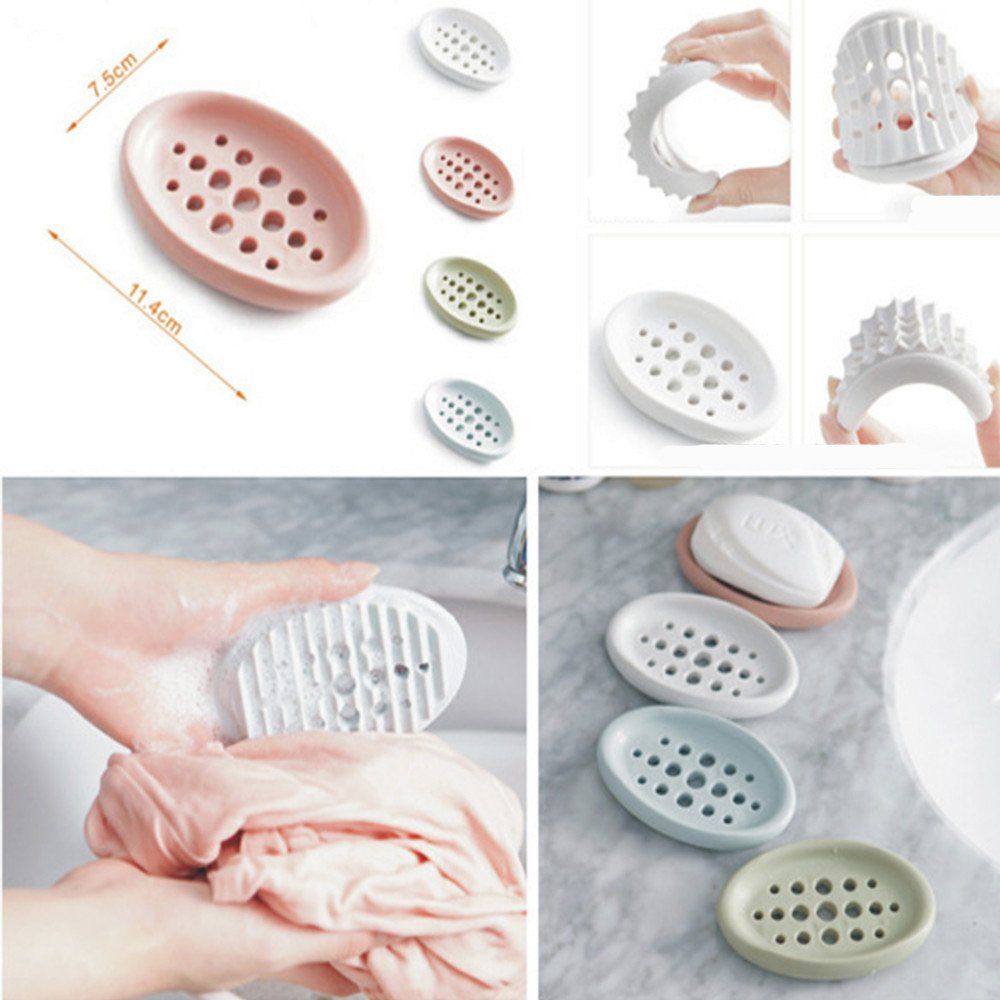 Soap Box Dish Container Travel Bathroom Silica Gel Brush Soap Case Holder Sink view 5