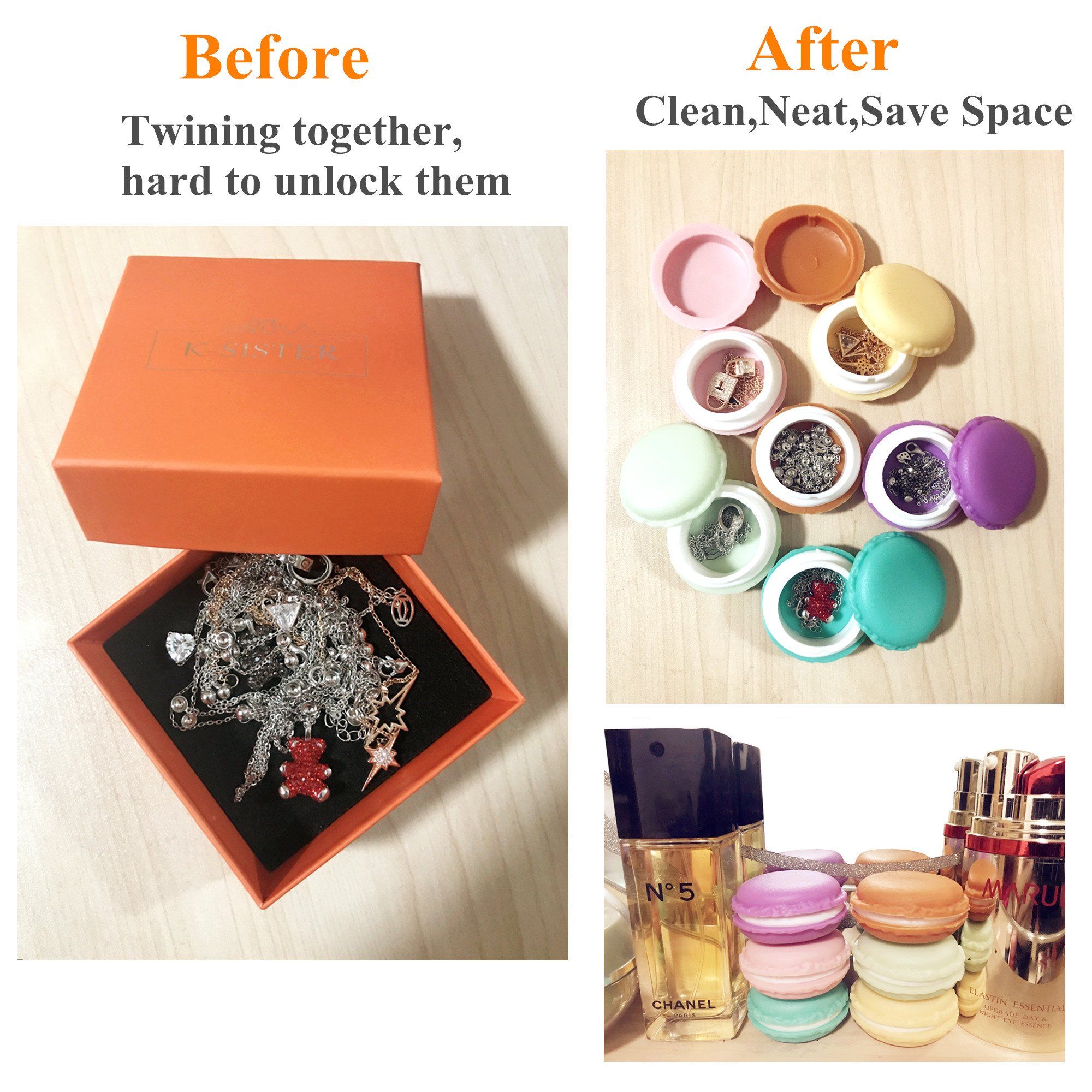 6 PCS Colorful Mini Macaron Shape Storage Box Candy Jewelry Organizer Pill view 5