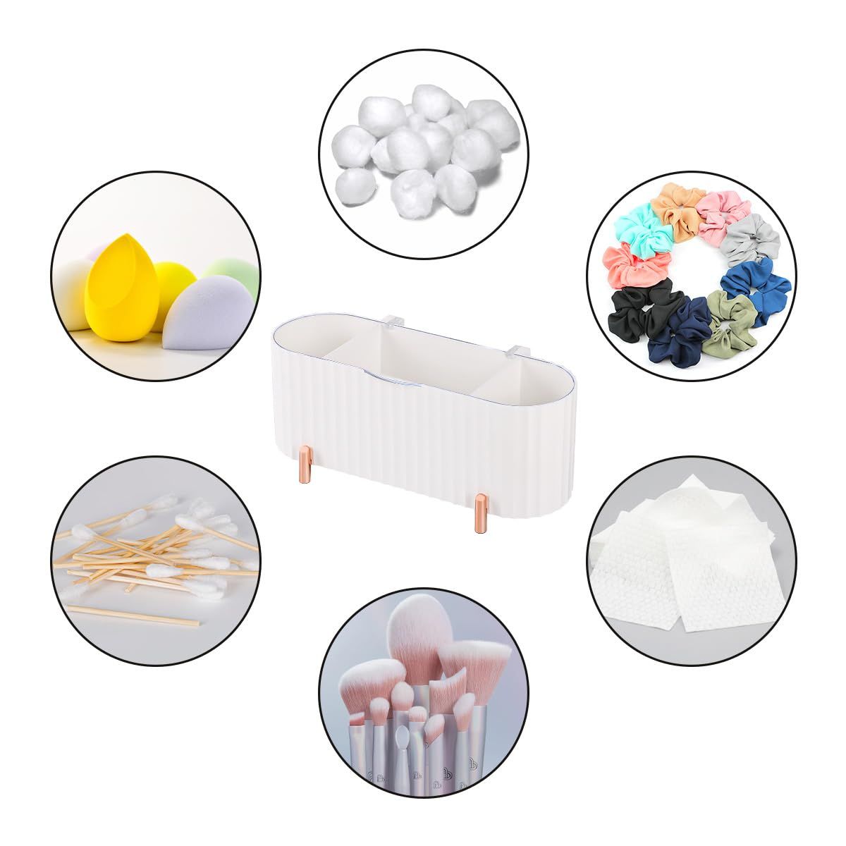 3 Grids Separate Cotton Swabs Dispenser view 4