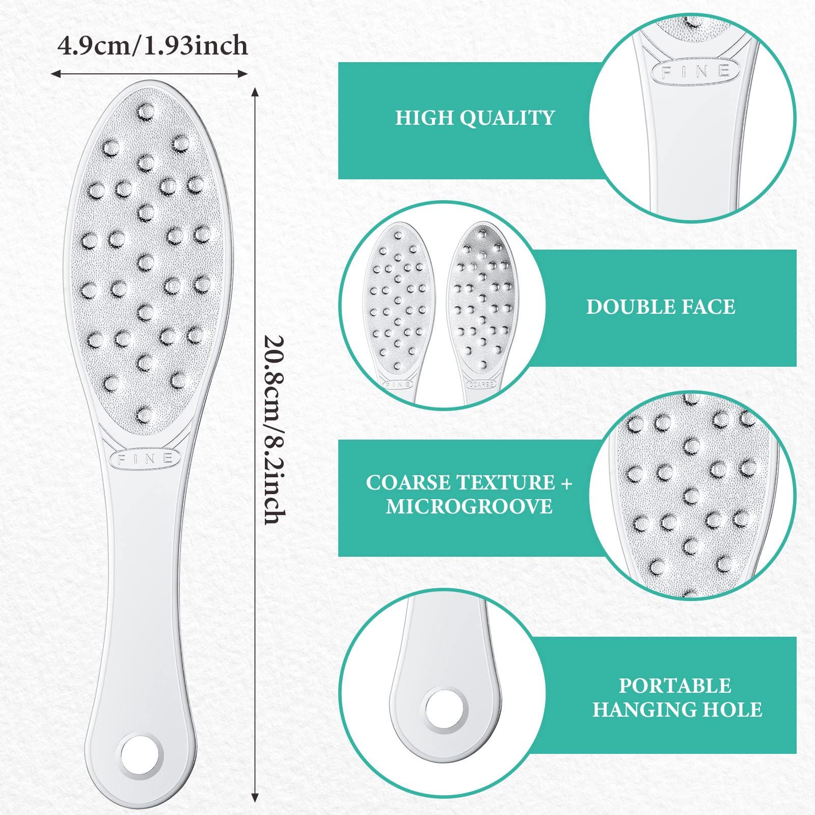 2 Pcs Stainless Steel Foot Scraper Metal Foot File Double Sided Foot File view 2