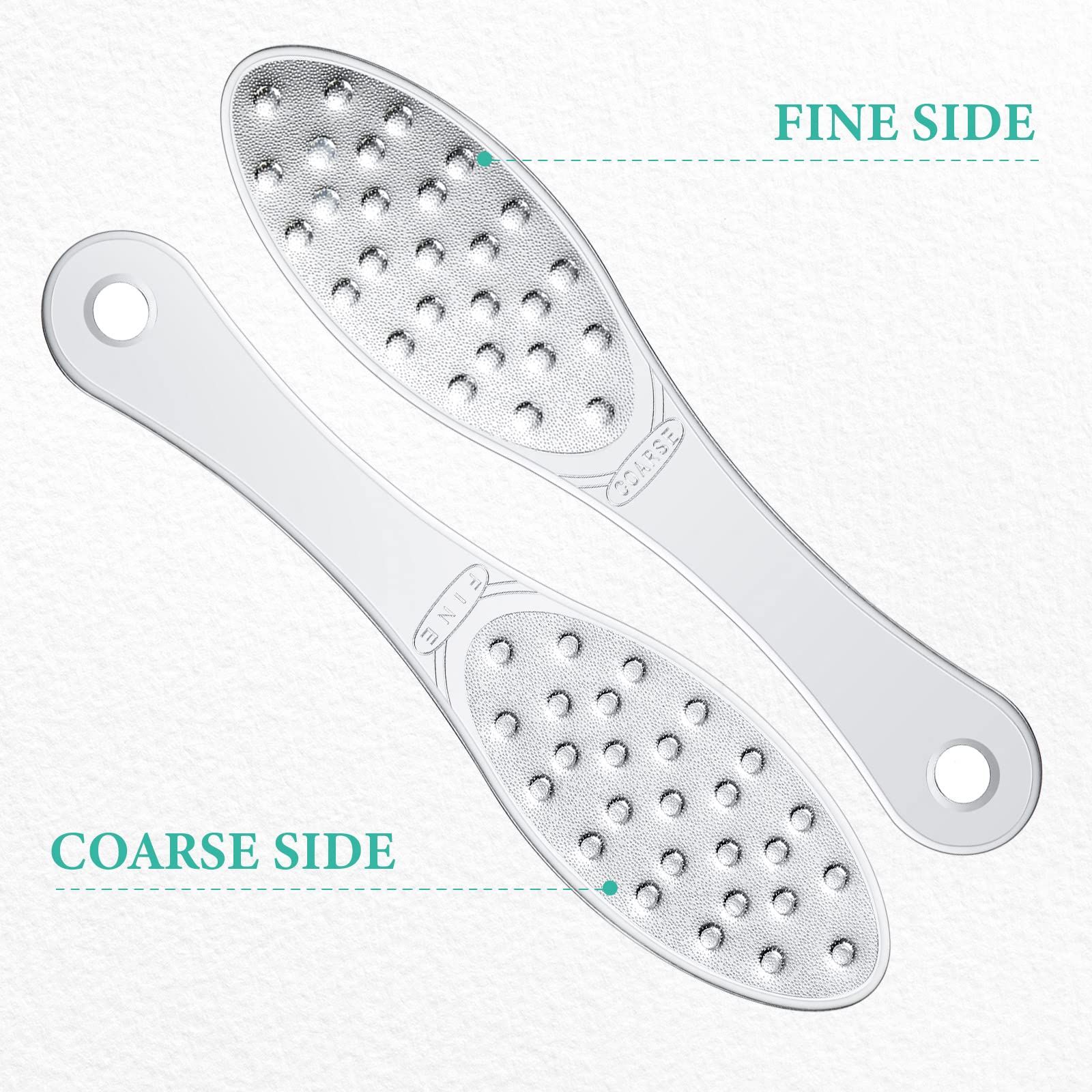 2 Pcs Stainless Steel Foot Scraper Metal Foot File Double Sided Foot File view 3