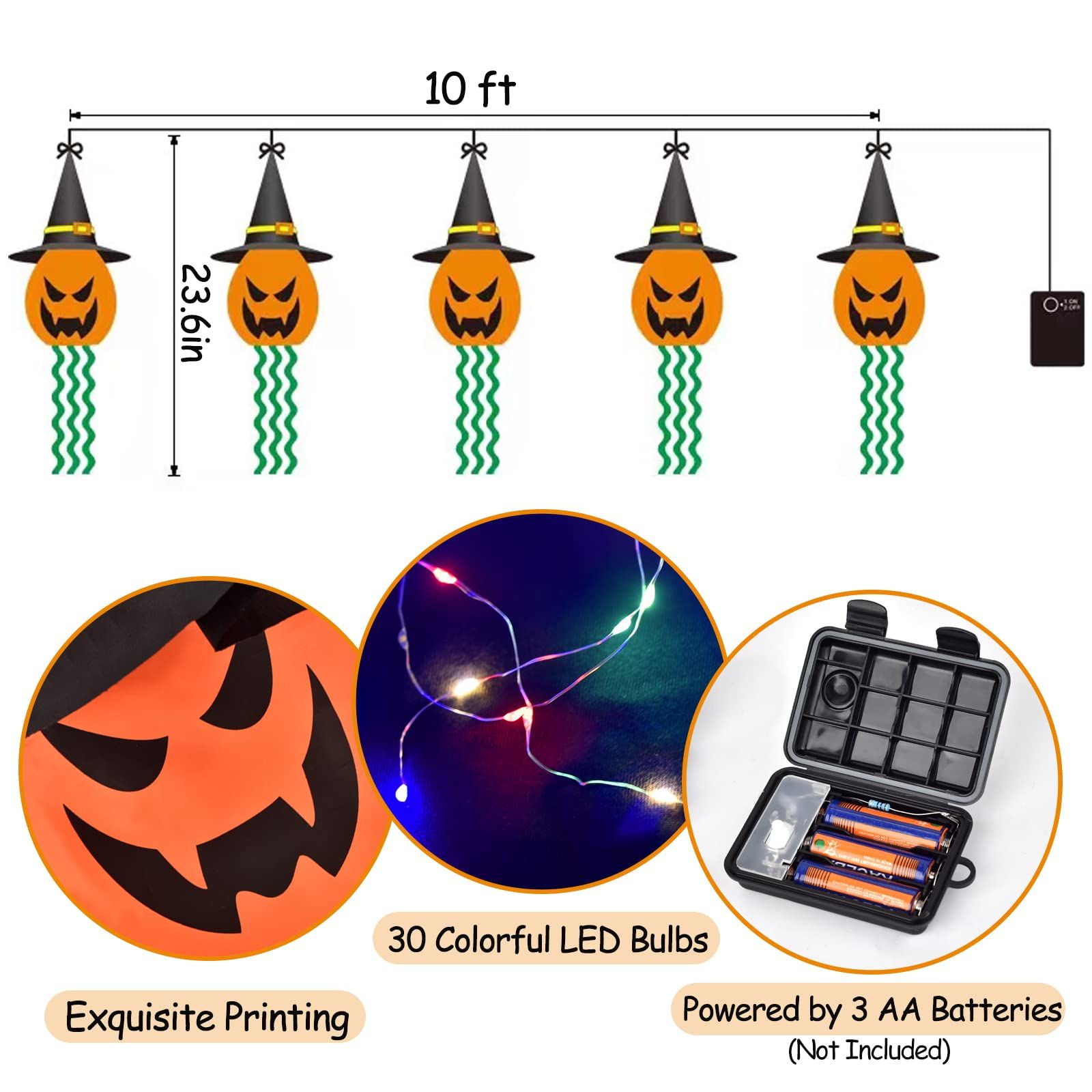 Halloween Decorations String Lights Outdoor Hanging view 2