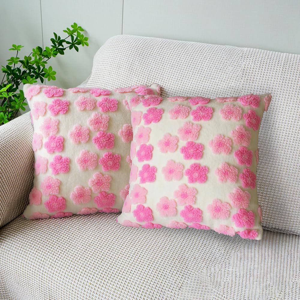 Soft Decorative Throw Pillow Covers 18x18 Cute Faux Fur Plush Pillow Covers — image 1