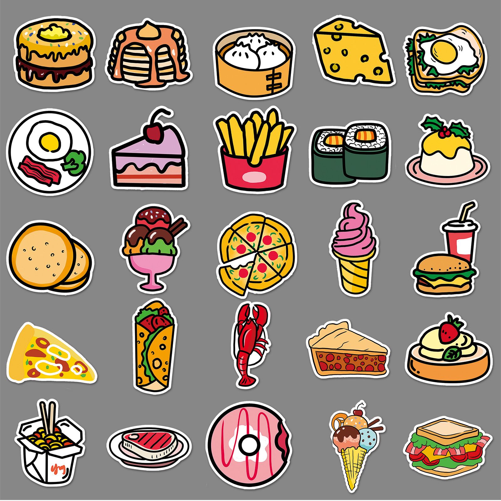 50 Packs Sushi Roll Rice Stickers Water Bottles Laptop Phone Computer Guitar view 2