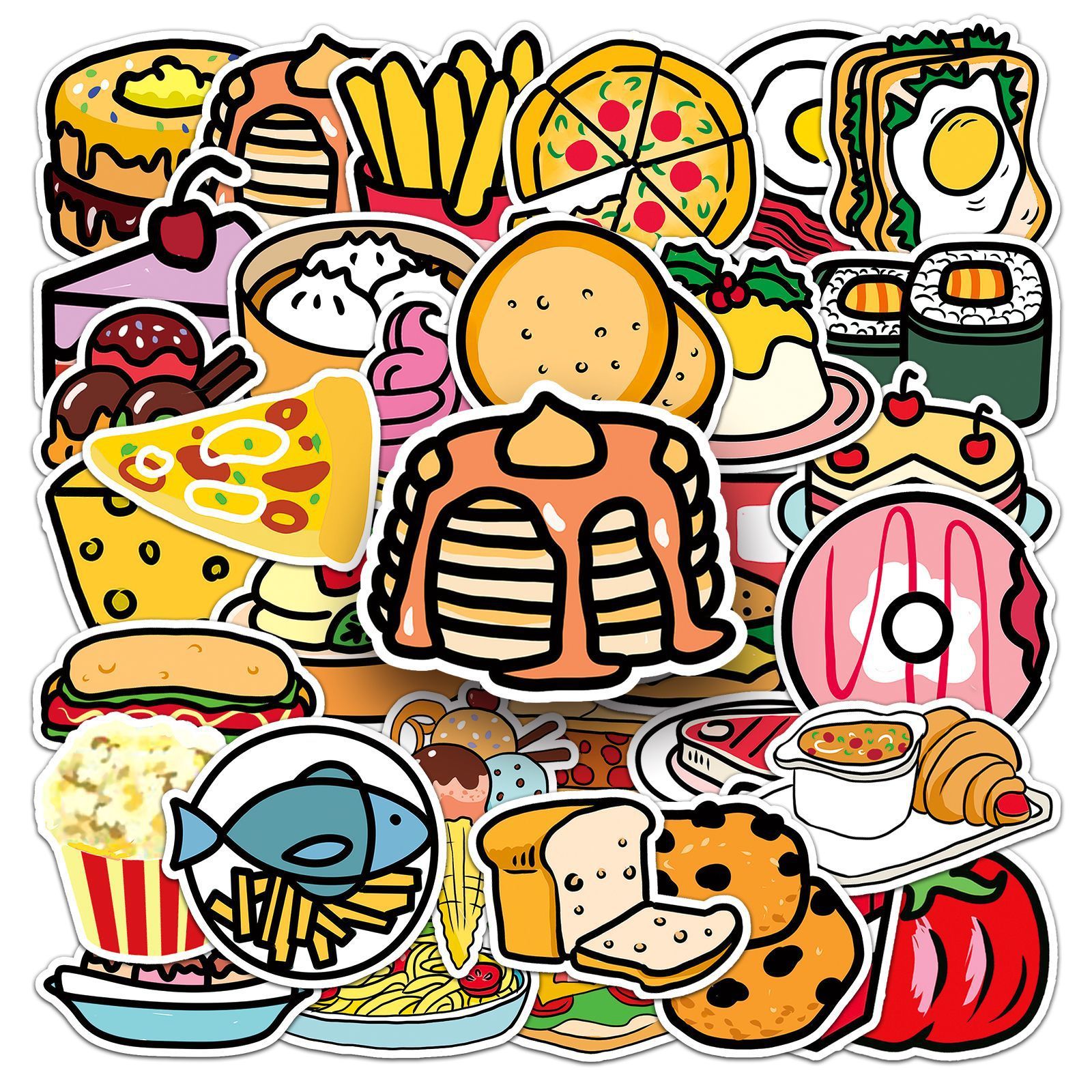 50 Packs Sushi Roll Rice Stickers Water Bottles Laptop Phone Computer Guitar view 3